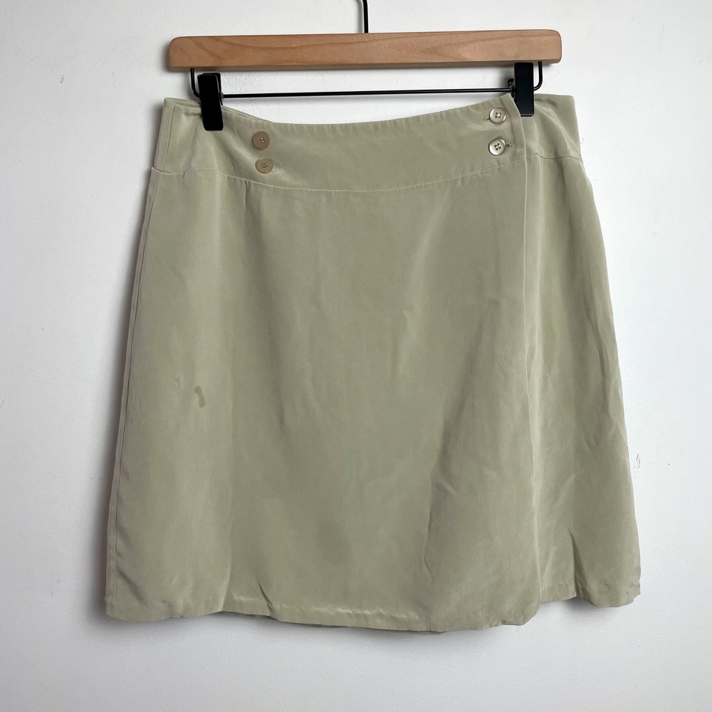 Vintage Silk Wrap Mini Skirt Medium Minimalist Capsule Quiet Luxury Office 90s
